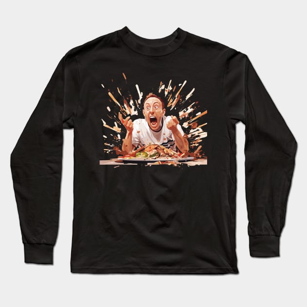 Joey Chestnut Long Sleeve T-Shirt by siriusreno